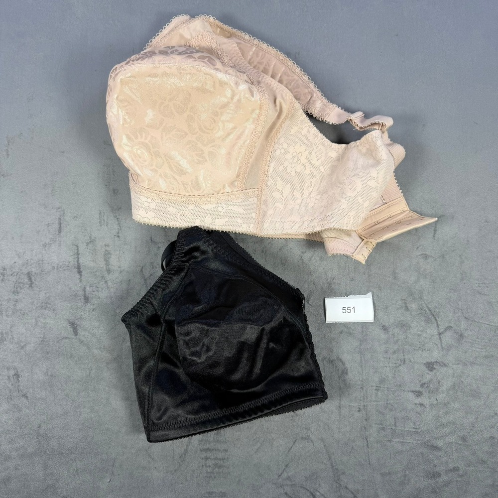 Bali & Playtex Wirefree Bra Bundle Womens 42D Black & Nude Support Everyday Wear - Picture 12 of 12